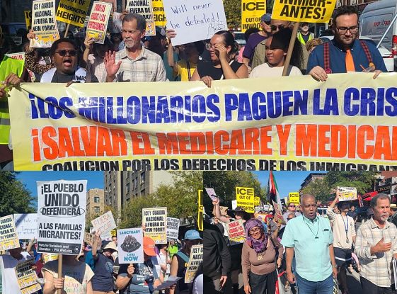 Cientos marchan en Alto Manhattan en apoyo a Obamacare y a favor de los inmigrantes