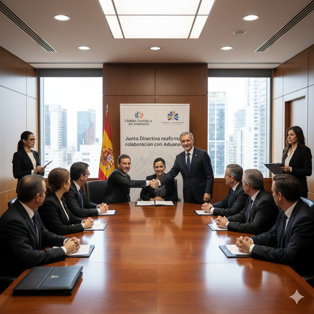 Junta directiva Cámara Española de Comercio reafirma colaboración con Aduanas