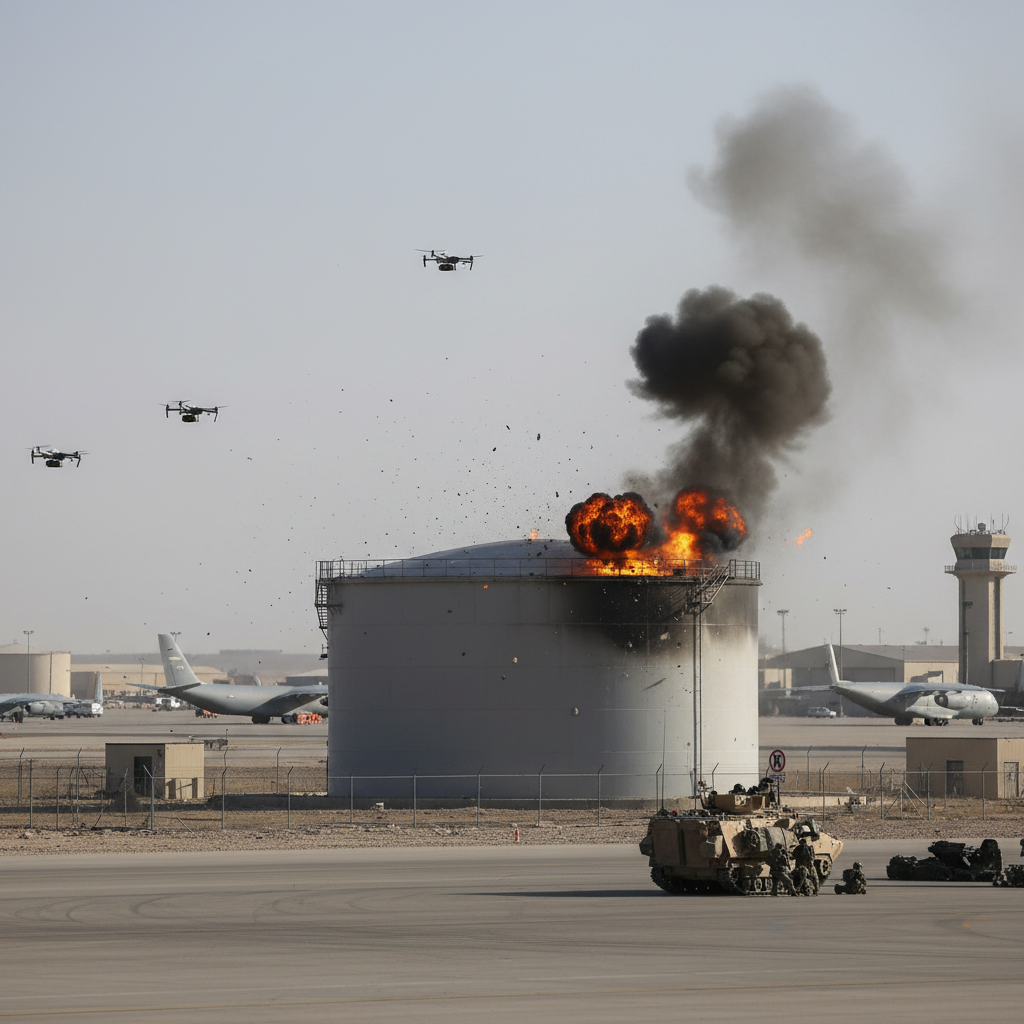 Drones impactan tanque