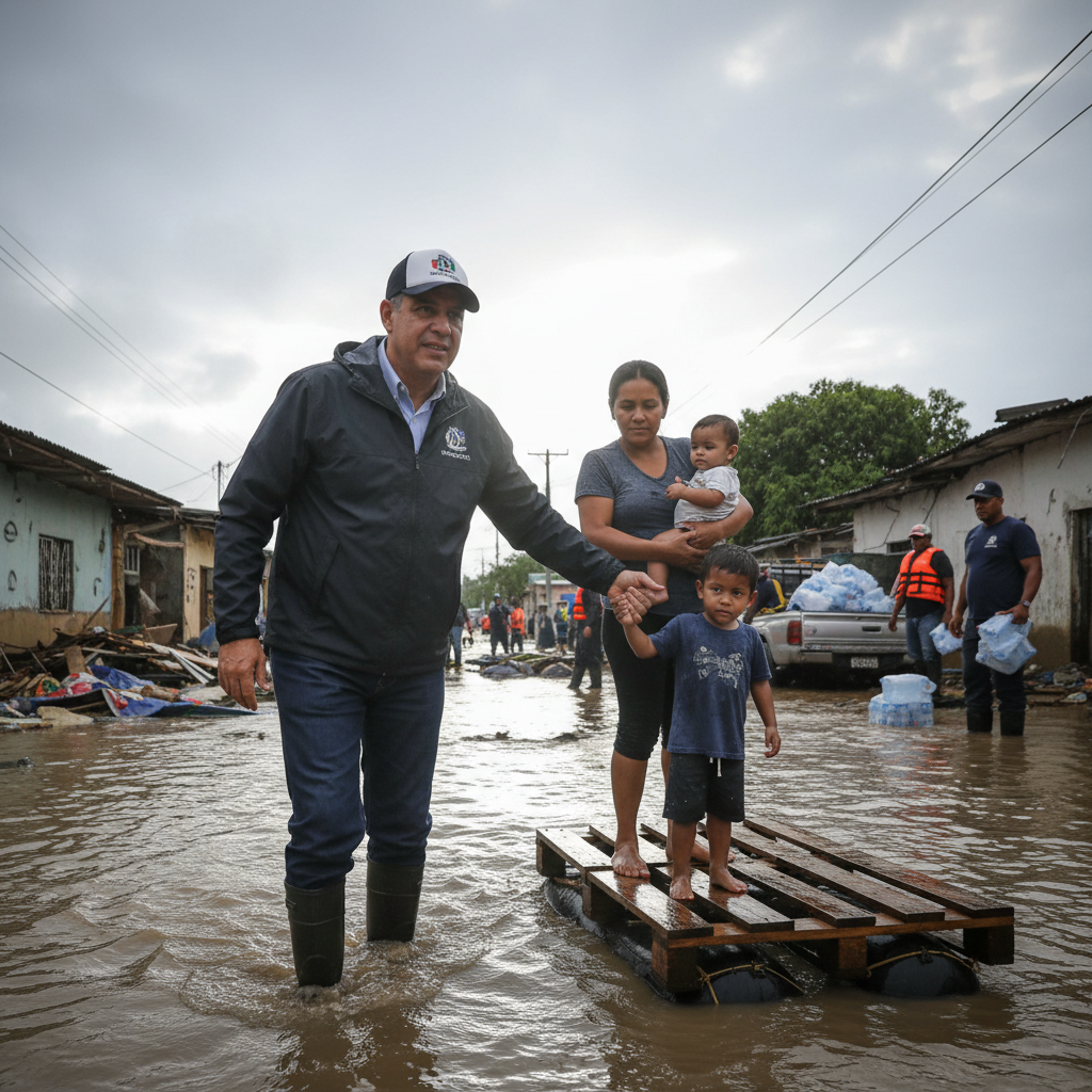 Autoridades de Monte Plata supervisan daños por vaguada