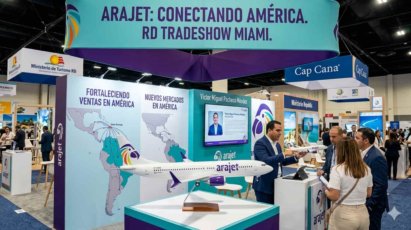 Arajet acelera su expansión internacional en el 4to Tradeshow de RD en Miami