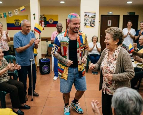 J Balvin transforma un ancianato en Bucaramanga en pista de baile