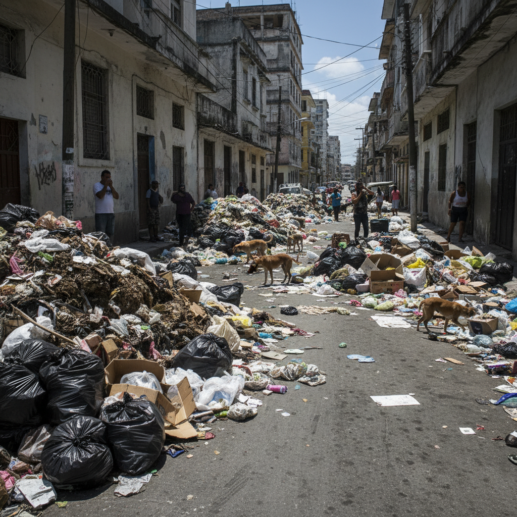 Basura desbordada Villa Aura