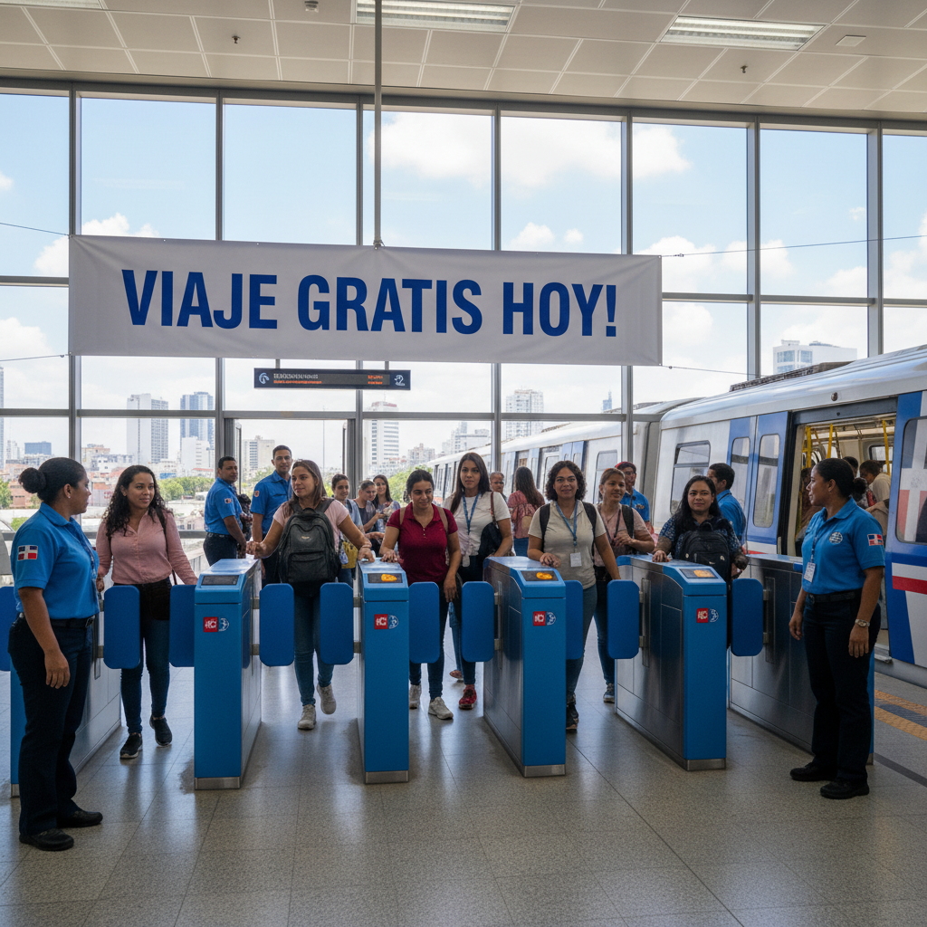 Usuarios aprovechan acceso gratuito al Metro de Santo Domingo por interrupción del servicio