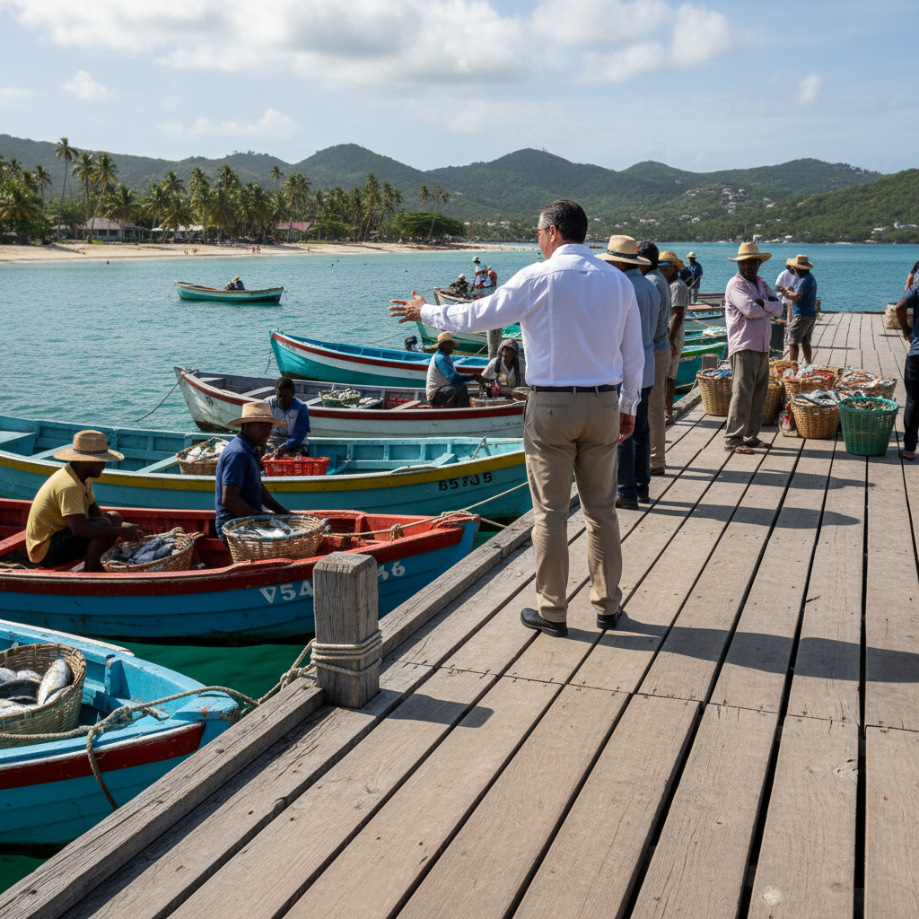 Realizan levantamiento técnico para evaluar un muelle pesquero en Isla Saona